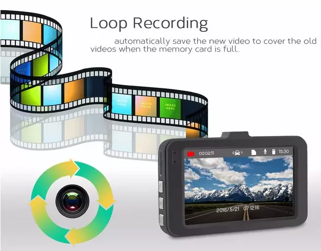 Mini Dash Cam G30 loop recording