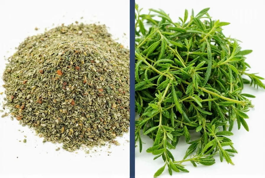 Thyme herb comparison between dried and fresh