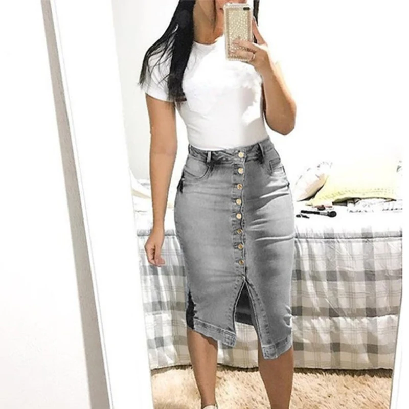 

Wholesale new style high waist fashion casual denim fringe women skirt