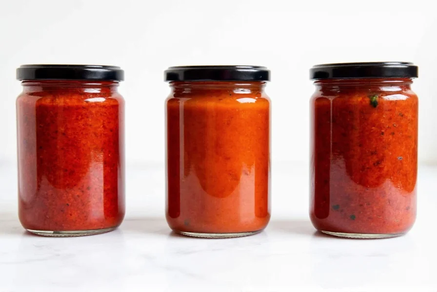 Comparison of Turkish red pepper paste, harissa, and roasted red pepper spread in jars