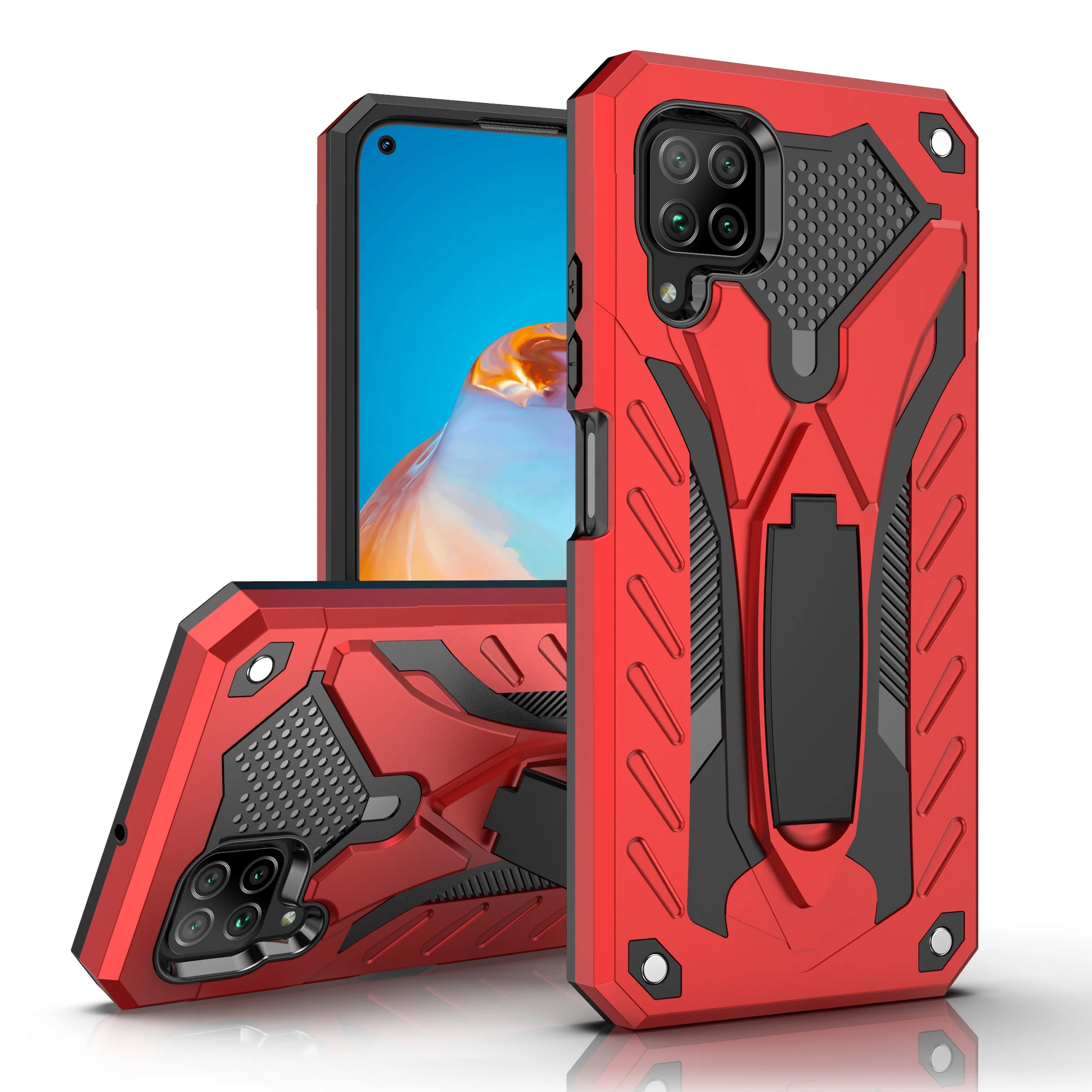 

ZHIKE New Arrivals Unique Style 2 in 1 TPU PC Smart Cell Phone Back Cover Armor Case for Huawei P40 Lite, Black, red, blue, silver, rose gold, luxury gold