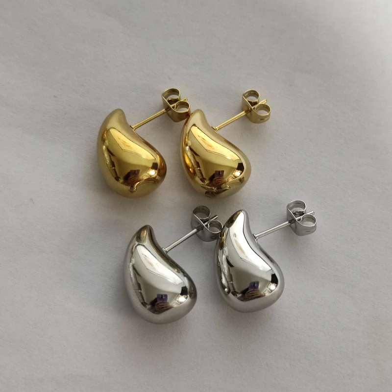 Hot Selling Fashion Jewelry Stainless Steel Gold Plated Water Drop Earring Women