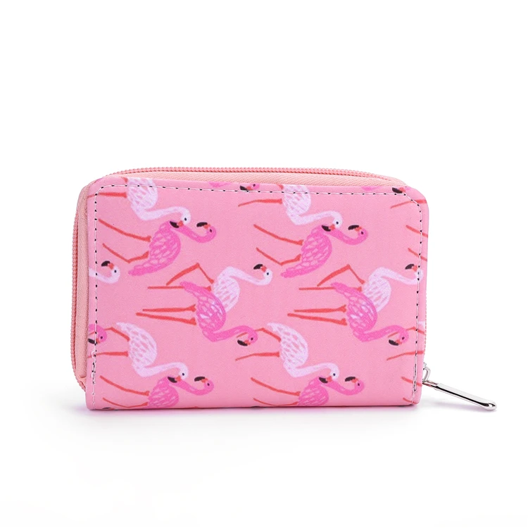 

Wholesale Custom Women Long Zipper Wallet Pu Leather Animal Printed Pink Ladies Clutch Purse, Customized