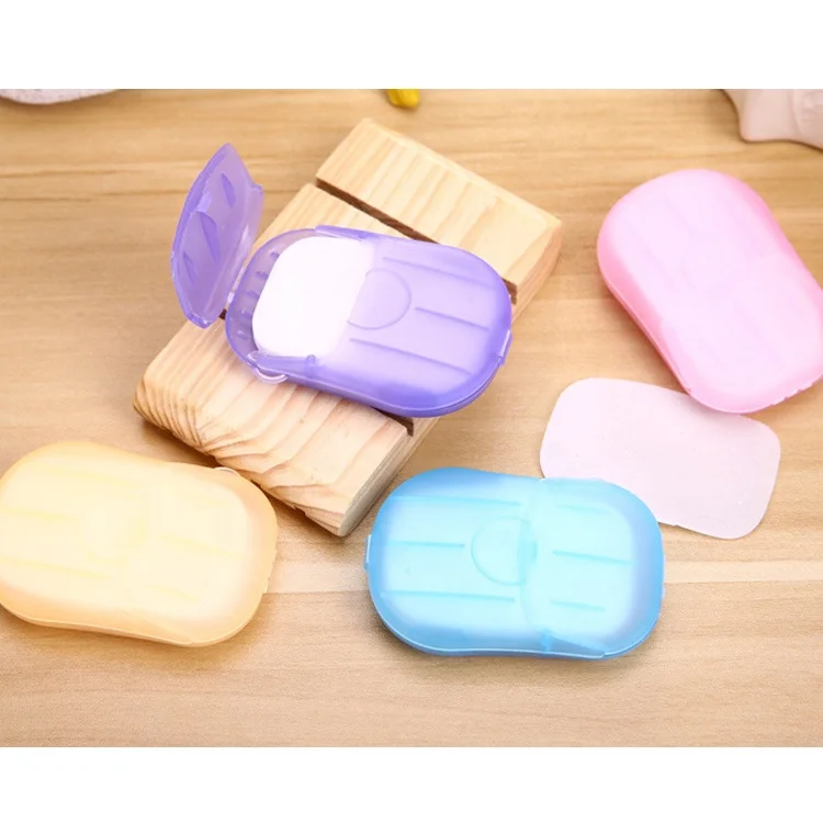 

Travel Portable Mini Paper Soap Sheets Disposable Water Soluble Hand Paper Soap Strips Toilet Soap, Pink,purple,blue,customized