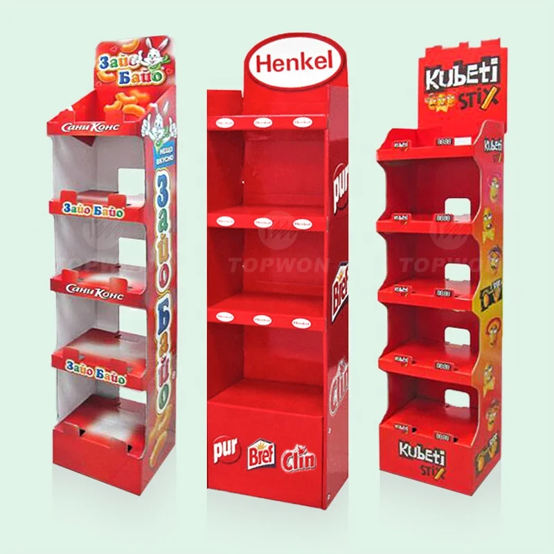 

Custom Supermarket Retail Paper Display Racks Corrugated Carbboard POP Display Stand Cardboard Display Stands