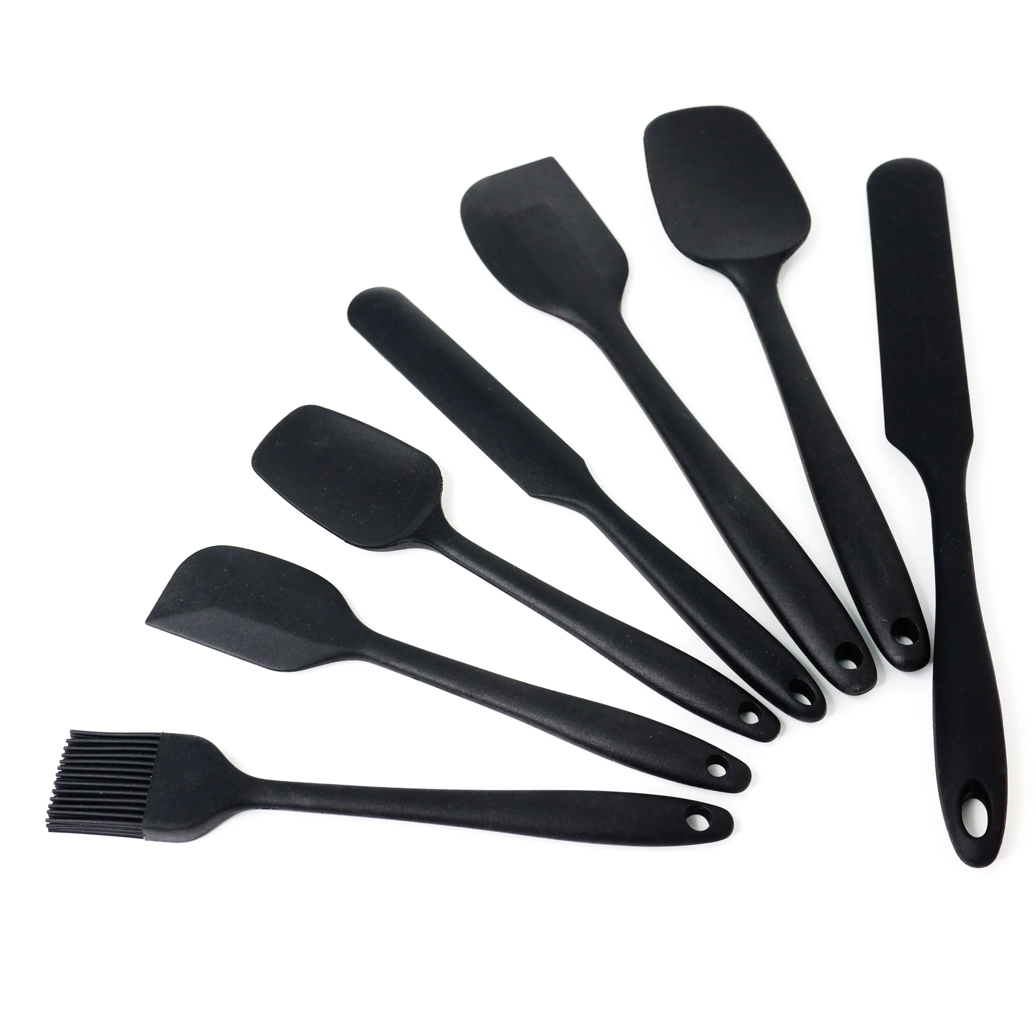 

Kitchen Accessories Heat Resistant 7 Pieces Silicone Baking Cooking BBQ Spatula and Brush Utensils Set Spatula Silicone, Black, red or other