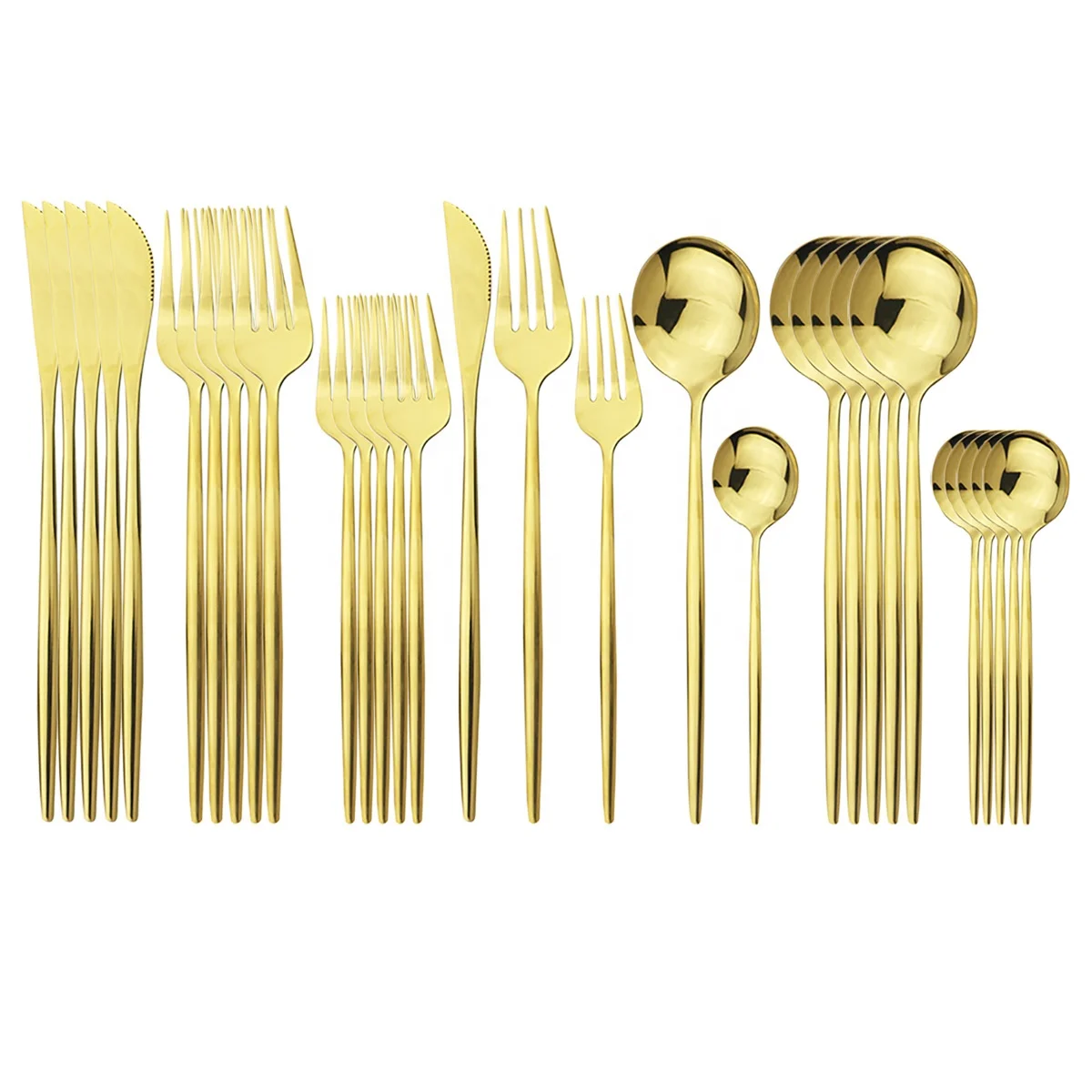 

Luxury 30 pieces mirror wedding banquet flatware stainless steel gold silverware shiny cutlery set, Gold,colorful,black gold,black silver,pink gold,pink silver