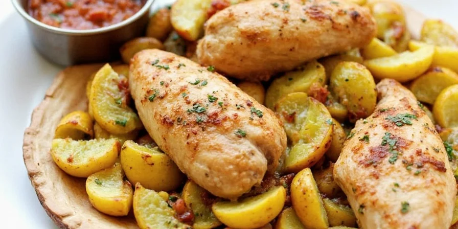 Golden roasted chicken with herbs