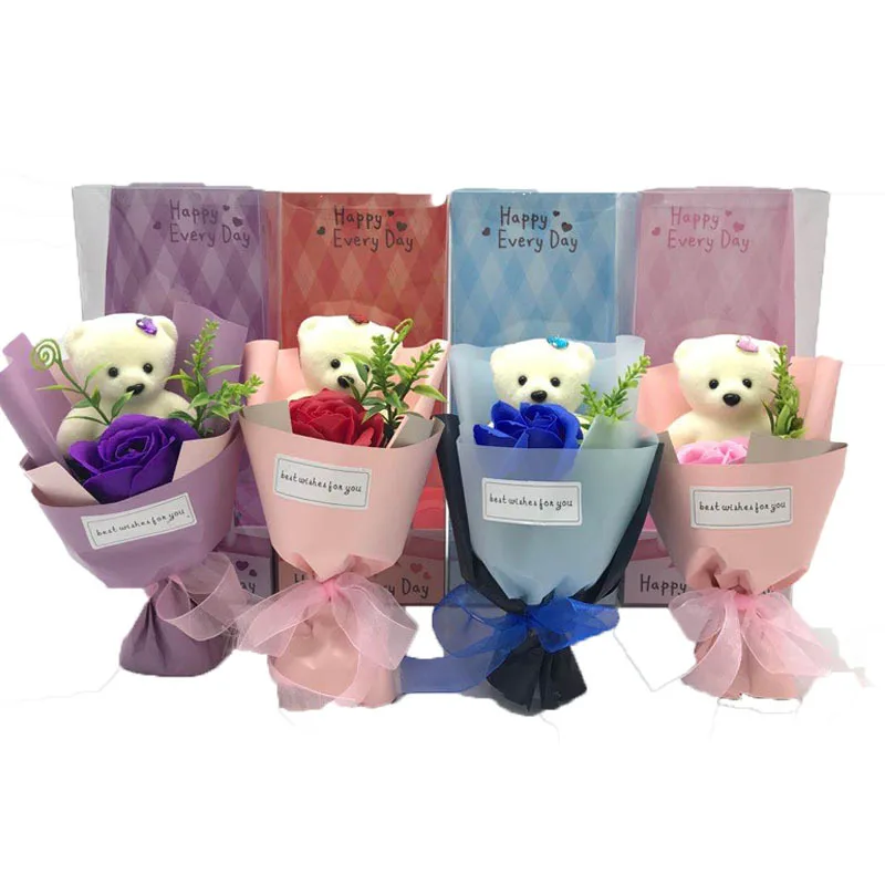 rose bear gift box wholesale