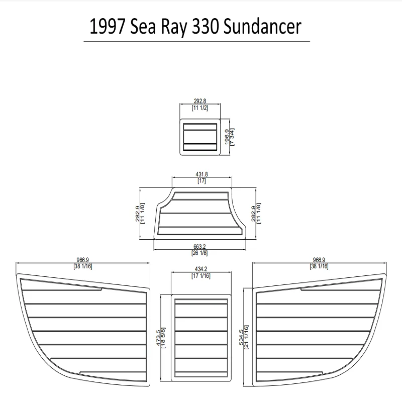 

1997 Sea Ray 330 Sundancer Swim Platform Pad 1/4" 6mm Boat EVA Teak Decking