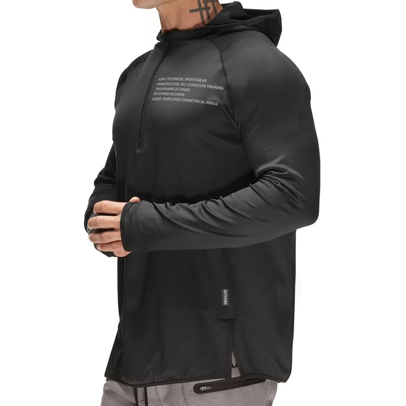 

Fall 2021 Hooded Hoodie Men's Sports Coat Training And Fitness Top Loose Large Print Long Sleeve Pullover Oversized Hoodie