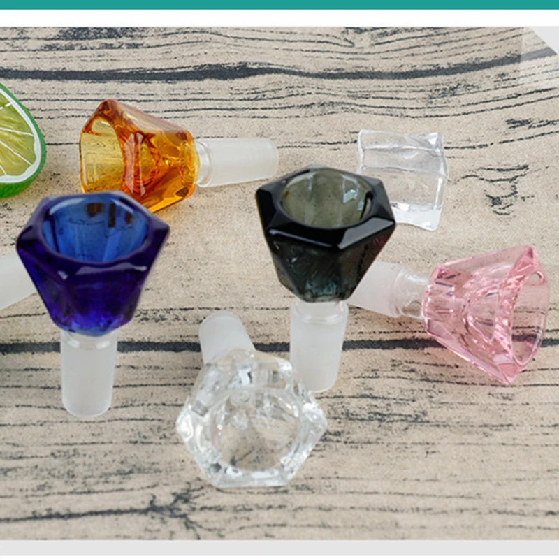 

High Quality Handmade Smoking Water Pipe Glass Holder Bowl 14mm Male Thickened Herb Glass Bowl Rig Glass Smoking Pipes14/18mm, Multiple colors