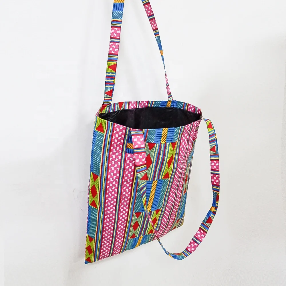 

2021 High Quality Large Capacity Canvas Tote Bag Custom African Print Cotton Shipping Bag For Women