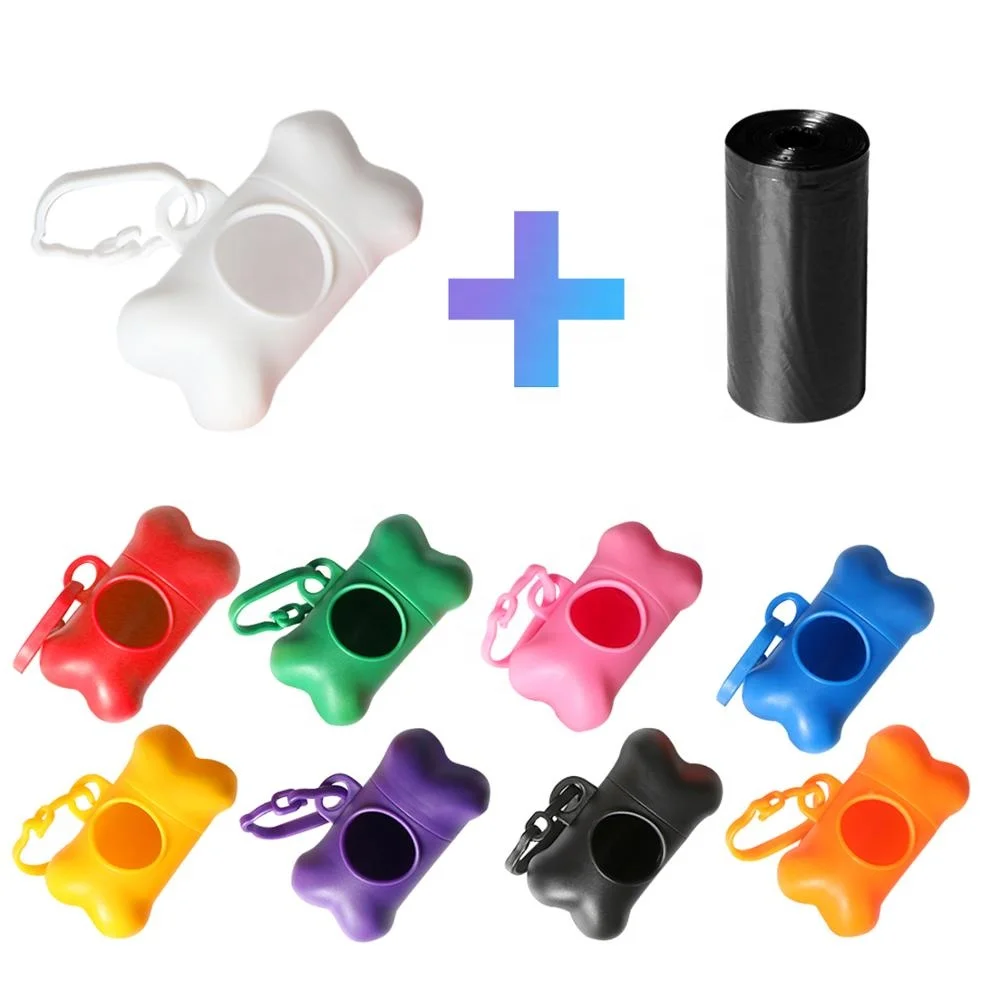 

Eco-friendly bone shaped pet waste bag dispenser ,dog poop bag with dispenser , dog waste bag holder for roll type dog poop bag, Colorful