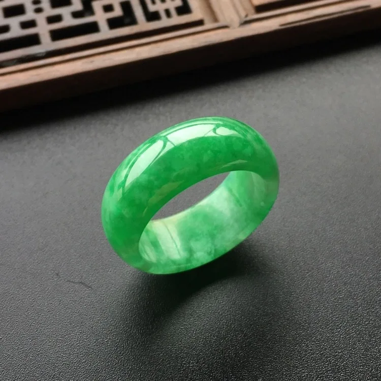 

Simple Gemstone Eternity Emerald Green Jade Ring Jewelry