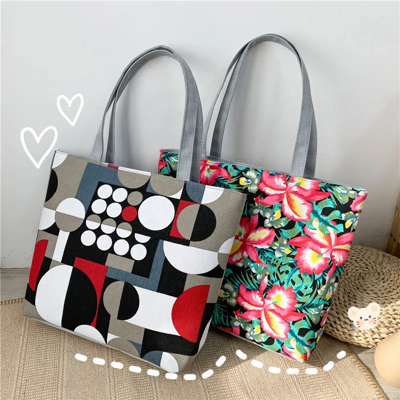 

Full color printed vacation beach women's tote bag canvas shoulder Bag