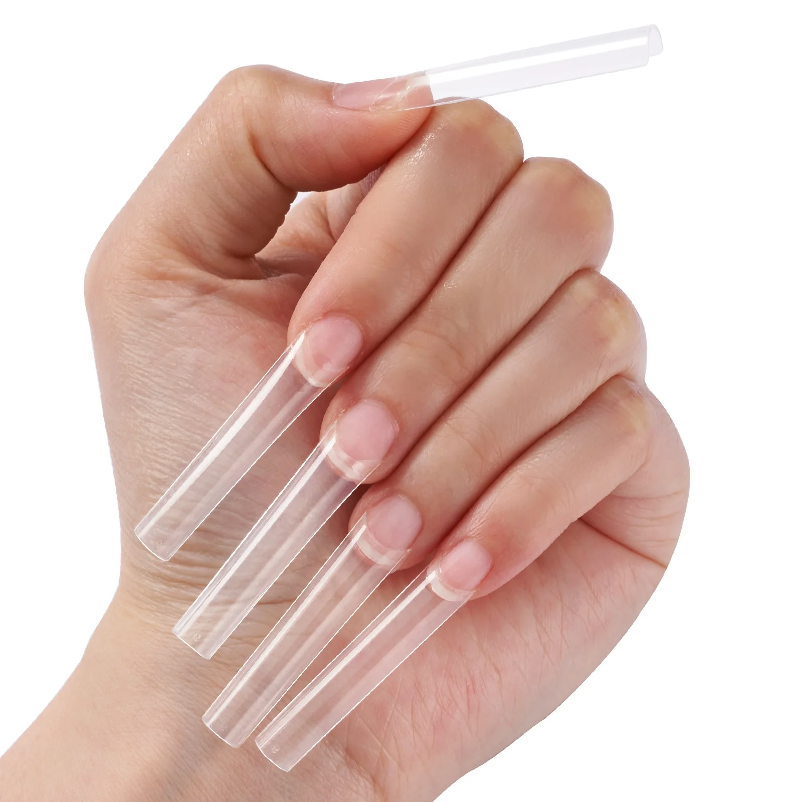 

Wholesale ABS No C Curve 3XL Square Nail Tips Straight Coffin Nails Custom Logo Clear Long French Non C Curve XXXL Square Tips, Clear natural
