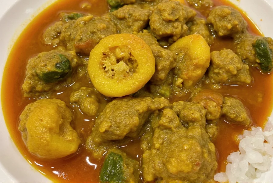 Street food vendor serving curry dish