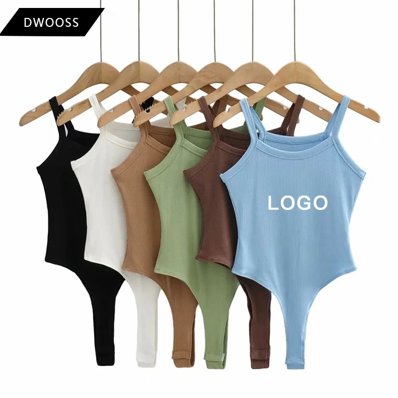 

Wholesale High Quality Ribbbed Ladies One Piece Bodysuit Sexy Skinny Women Sleeveless Bodysuits, Customized colors