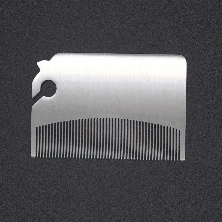 

Hot Sale Fine Coarse Teeth Anti Static Small Stainless Steel Mustaches Comb Mens Beard Pocket Comb C0004, Silver