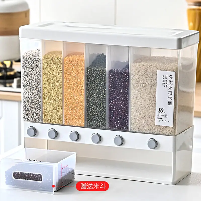 

Food Storage Box 2021 top Plastic cereal Dispenser Storage Box Kitchen Food Grain Rice Container, Customized