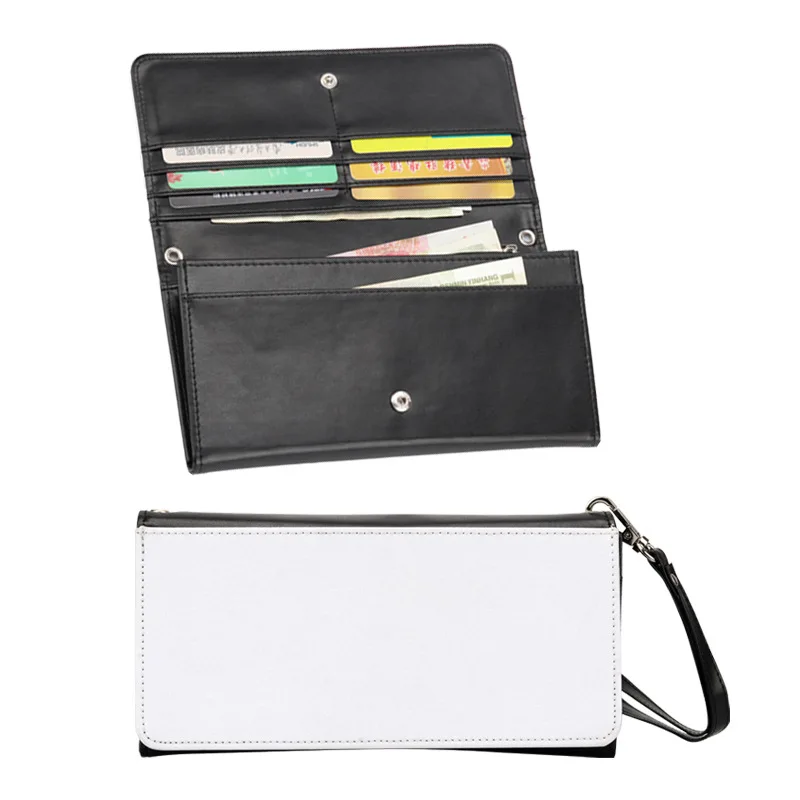 

Lancoda Women's Sublimation Blank Faux PU Leather Photo Wallet Purse with handle, White