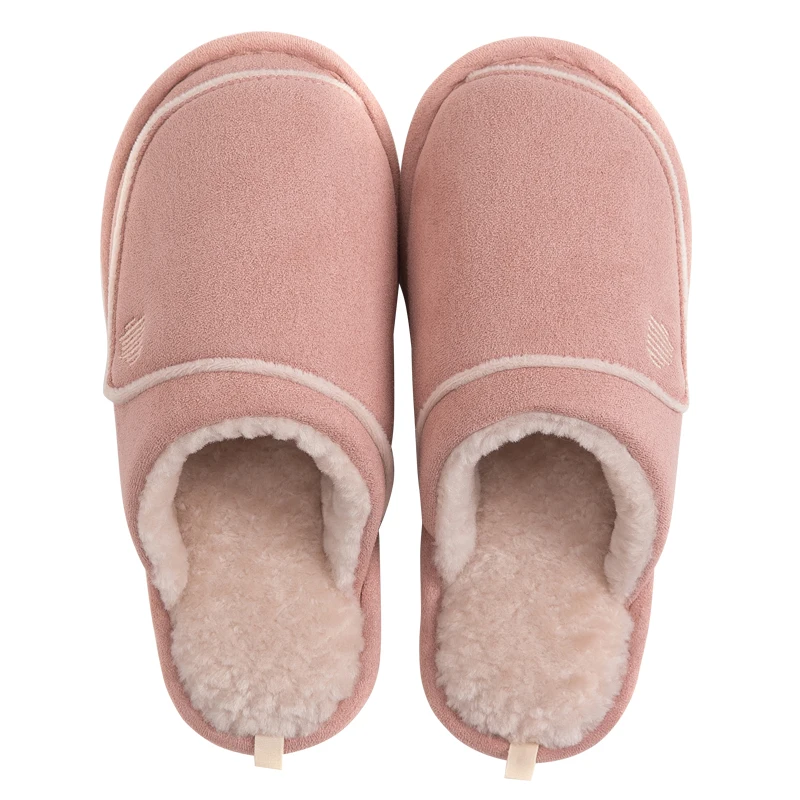 

Practical and simple winter thick suede warm indoor cotton slippers Men's and women's soft non-slip bedroom shoes