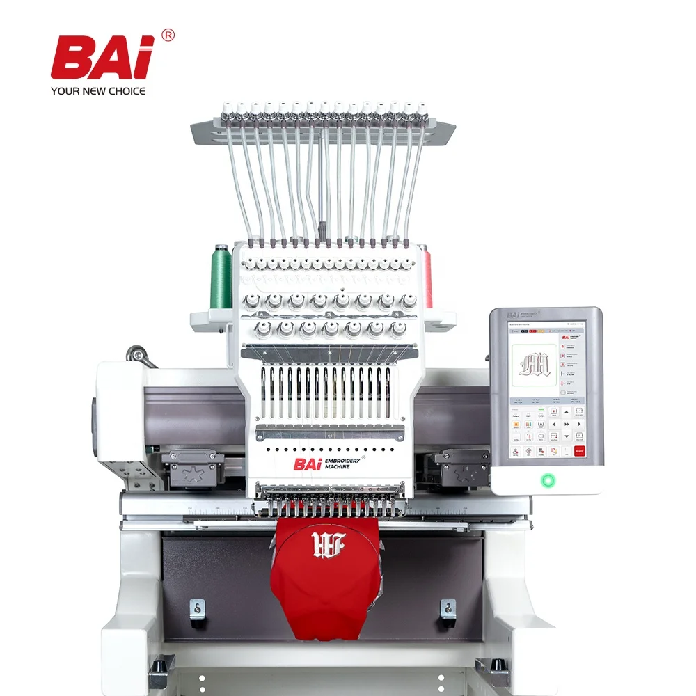 

BAI professional single head multi needles automatic flat embroidery machine for sale