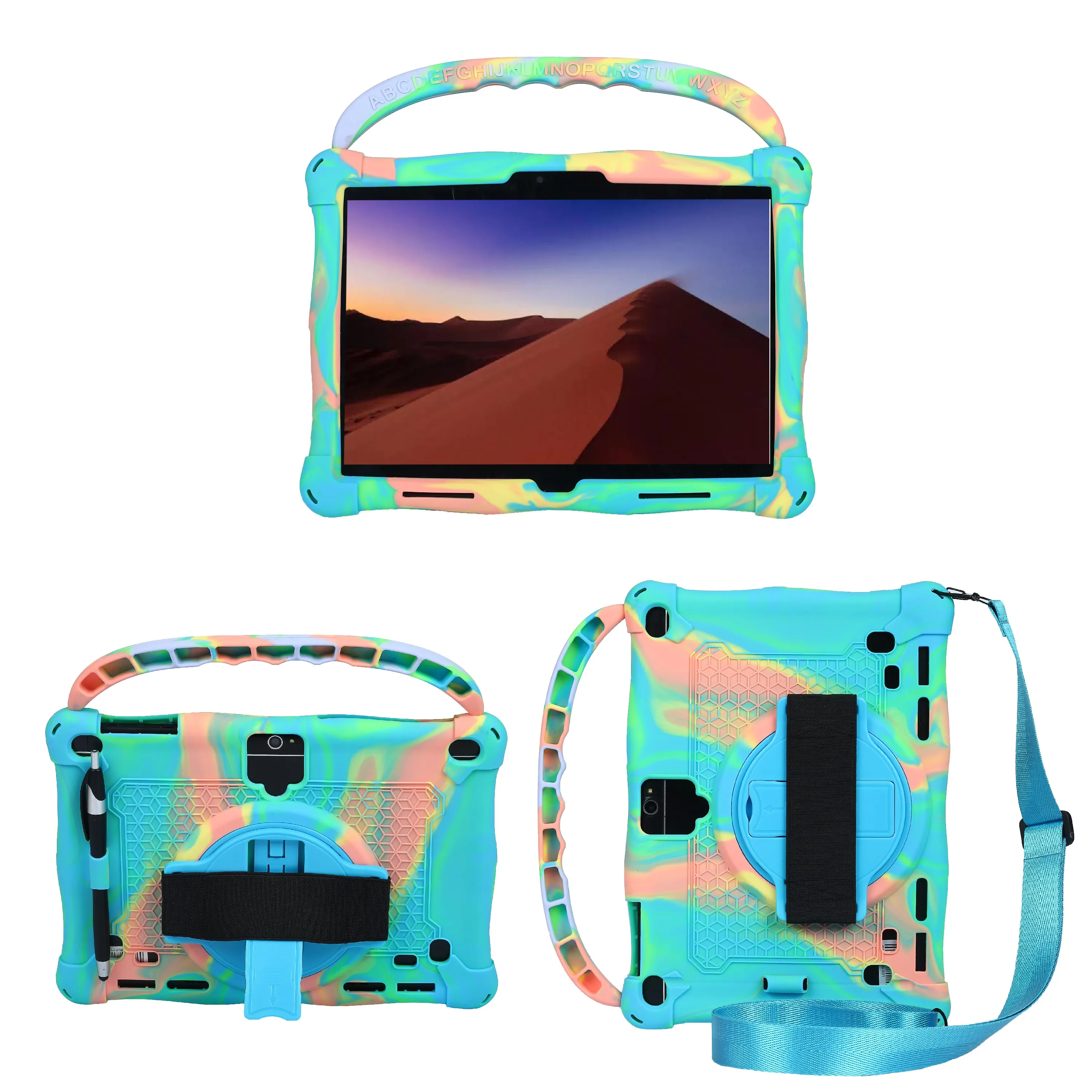 

Universal Shockproof Silicone+PC 3-Layer Protection Rugged Tablet Case, 10colors