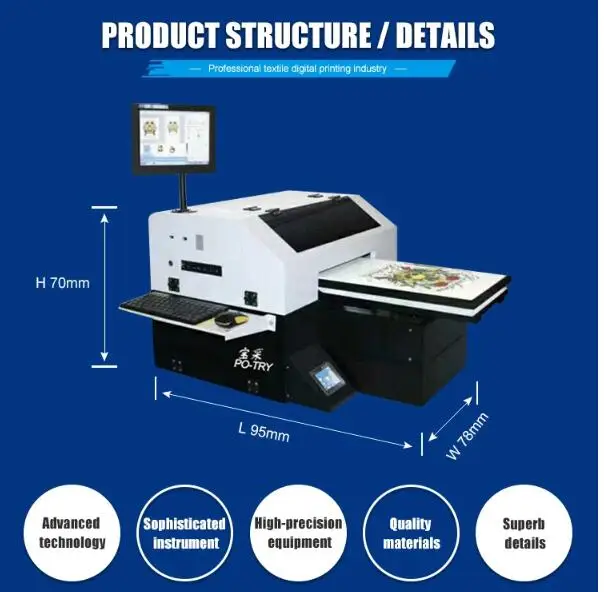 New Upgraded A3 A2 Dual Pallet DTG Textile T Shirt Printer