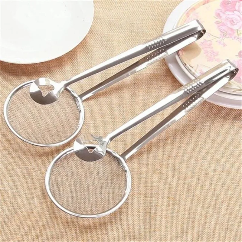 

Heat resistant Multi-functional Filter Spoon Clip Fried chicken Filter Mesh Spoon Fried Food oil strainer kitchen utensils