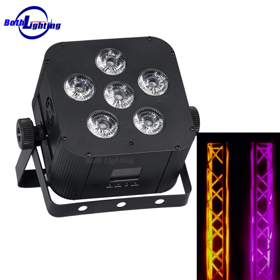 

8PCS+ Flightcase 6X18W Battery Powered Wireless RGBWA UV LED Mobile DJ lightings bar Wedding Par Uplight