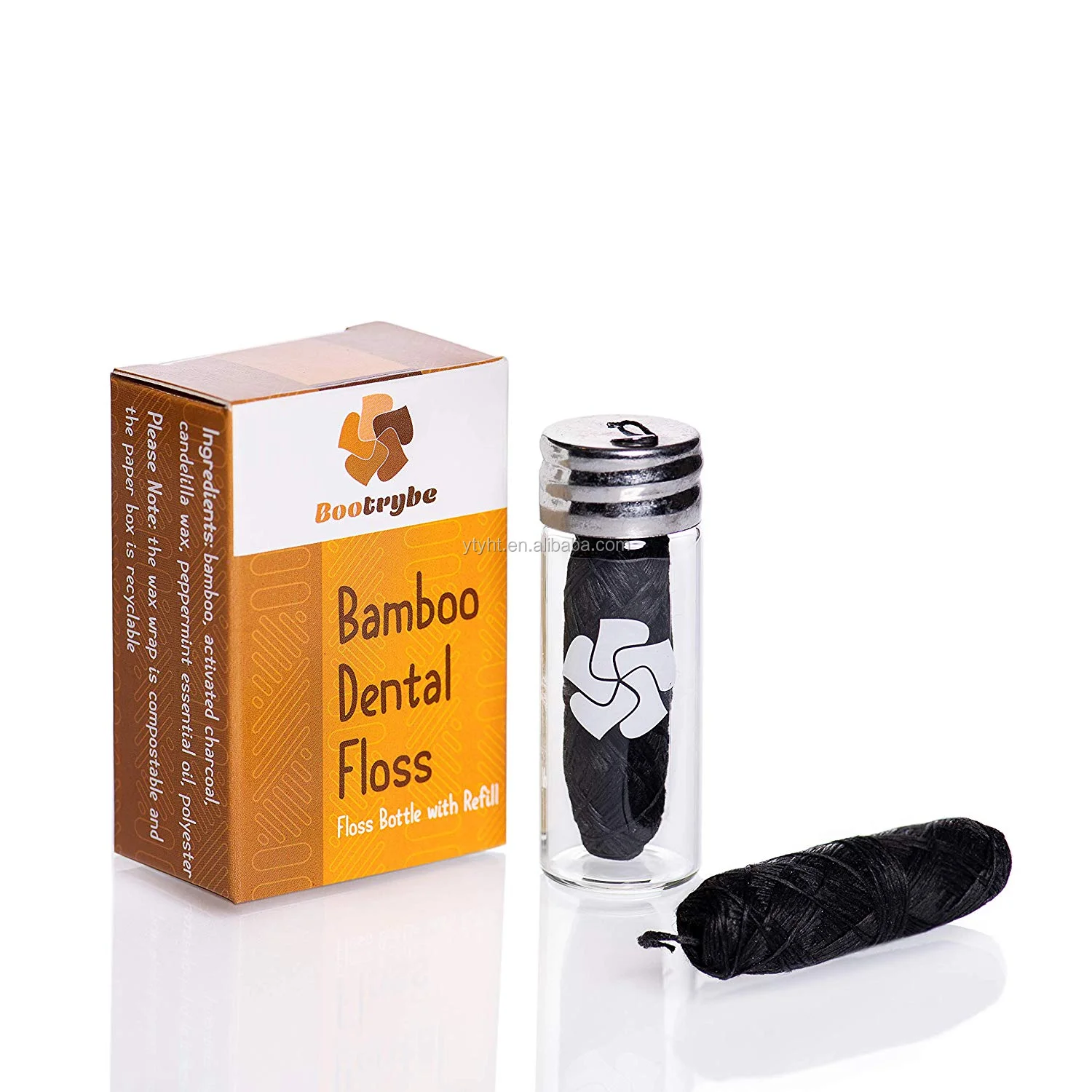 Eco Friendly Bamboo Charcoal Waxed Dental Floss With Mint Flavour Buy