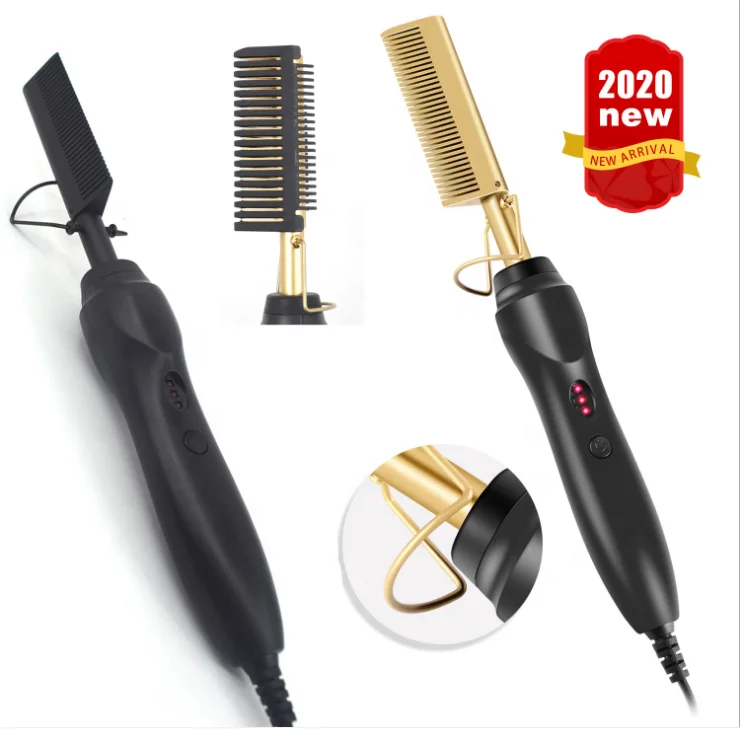
Popular hot comb 2020 electric hot comb hair straightener private label 