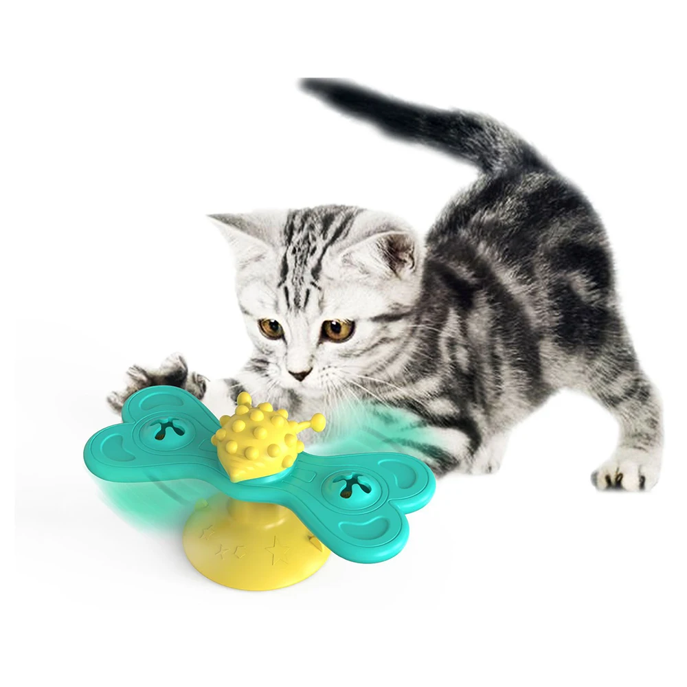 

Hot Sale Funny Butterfly Turn Gravity Kong Interactief Teaser Cat Pet Toy, Yellow,green