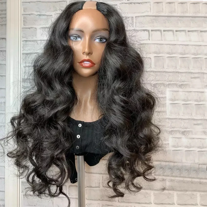 

Virgin Brazilian No Lace U Part Wig Human Hair For Black Women Wholesale Raw Wavy U Part Human Hair Wigs Can be perm and Dye, Natural color