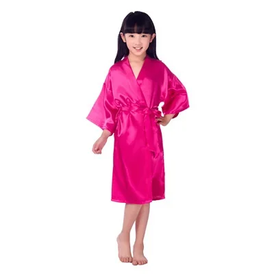

Wholesale Kids Satin Robe Kimono Silk Satin Sleepwear Kid Pajamas For Wedding, Customized color