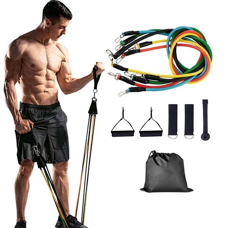 

Resistance Bands Set Exercise Bands with Door Anchor Legs Ankle Straps for Resistance Training Physical Therapy Home Workouts