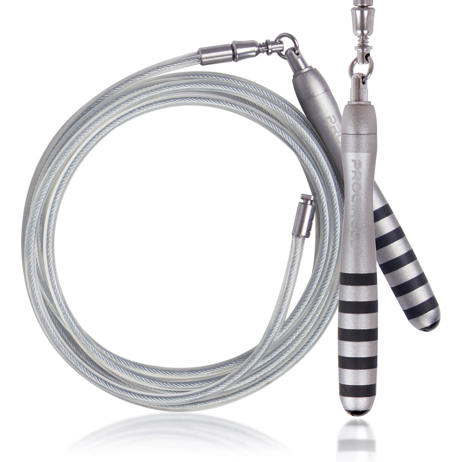 

Fitness Procircle New Design Pvc Cord Custom Skipping Jump Rope Speed Logo Jump Rope, Matt white;matt black