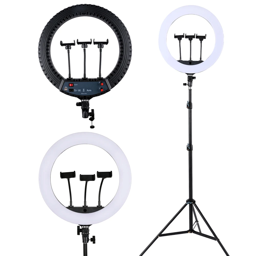 

Make up Live Streaming Video Studio Camera RGB 10 12 14 18 Inch Led Ring Light Photographic Lighting