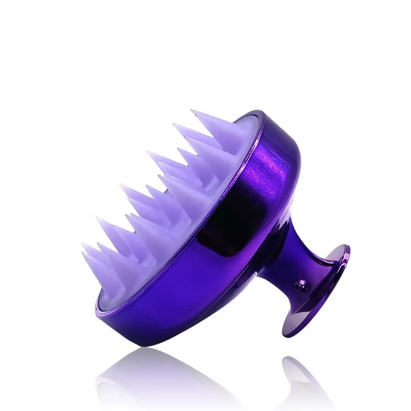 

Electroplating Silicone Bristles Exfoliate And Remove Dandruff Shampoo Brush Washing Shampoo Tool Hair Care Scalp Massager, Customized