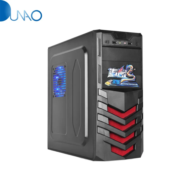 

Dunao Computer Parts Middle ATX Cases PC Chasis Office Desktop Computer Gaming Case, Black