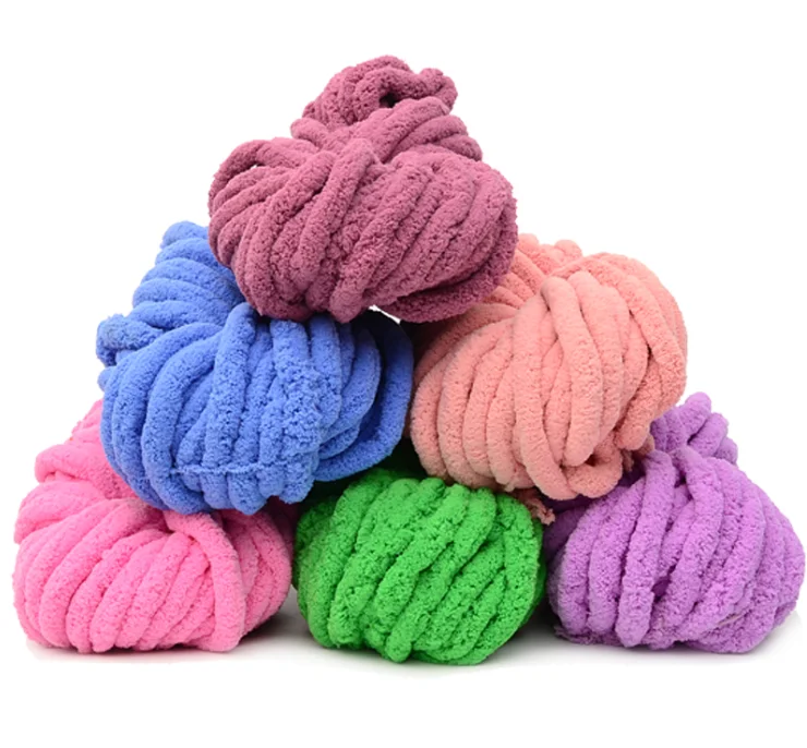Charmkey Wholesale 2cm 100 Polyester Chenille Chunky Yarn Jumbo Yarn