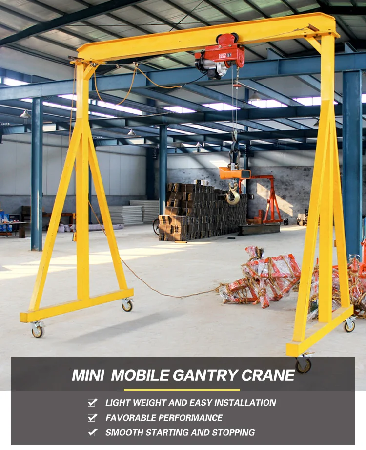 Workshop Mini Movable Gantry Crane 5 Ton Portable Mobile Gantry Crane ...