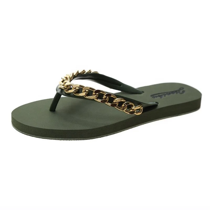 

Fashion Design Summer Light Flat Beach Women Slippers Flip Flops