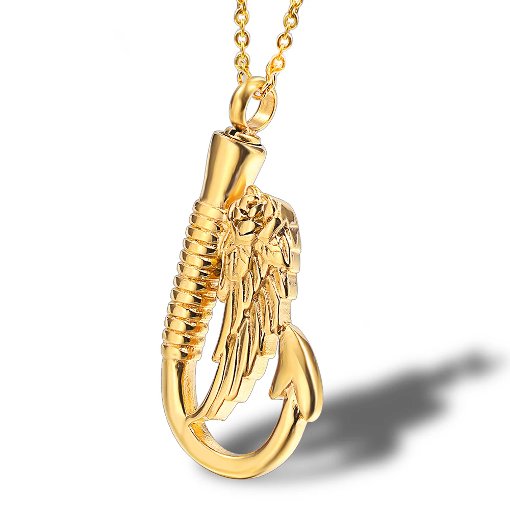 

Commemorative Urn Pet Cremation Ashes Perfume Bottle Jewelry Series Fish Wing Necklace