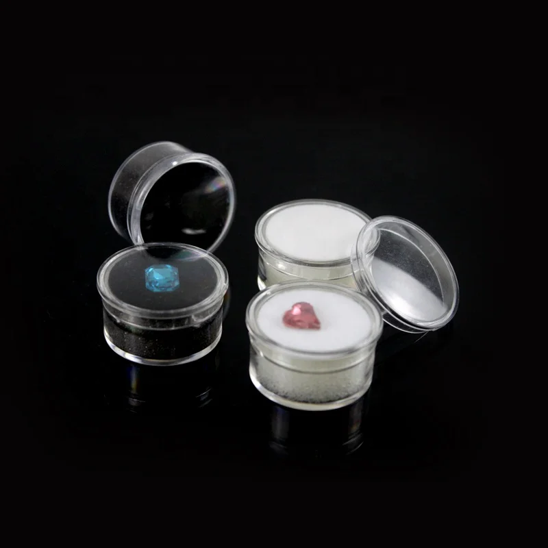 

Hot-sale circular small plastic box for gemstone boxes diamond display jewelry case jewellery storage box, Customized