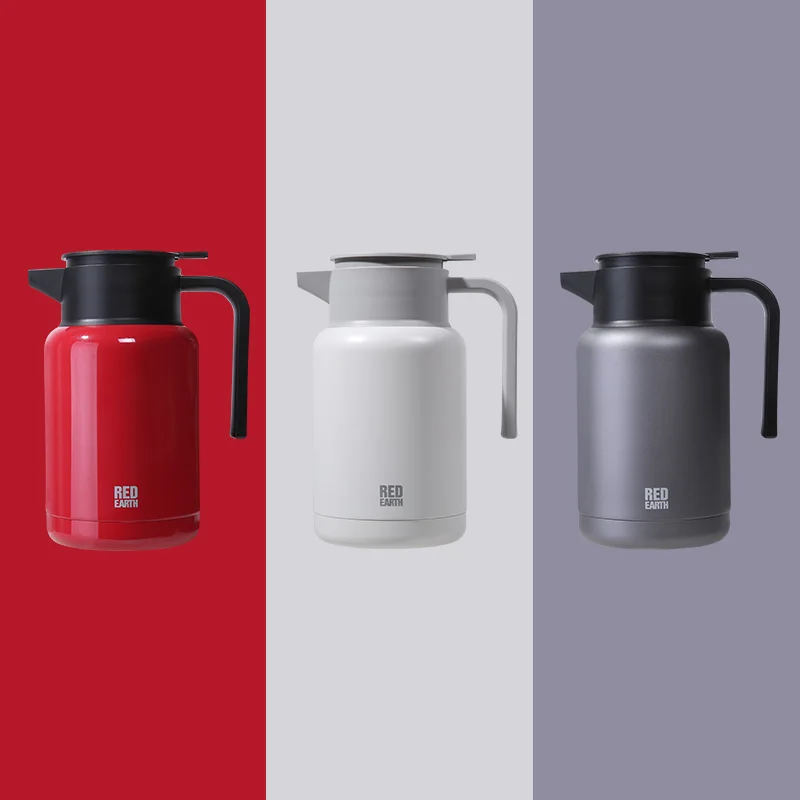 

GiNT 1.3L stainless steel food 2020 new white H1-130Y coffee milk pot Thermal Coffee double wall modern with Lid