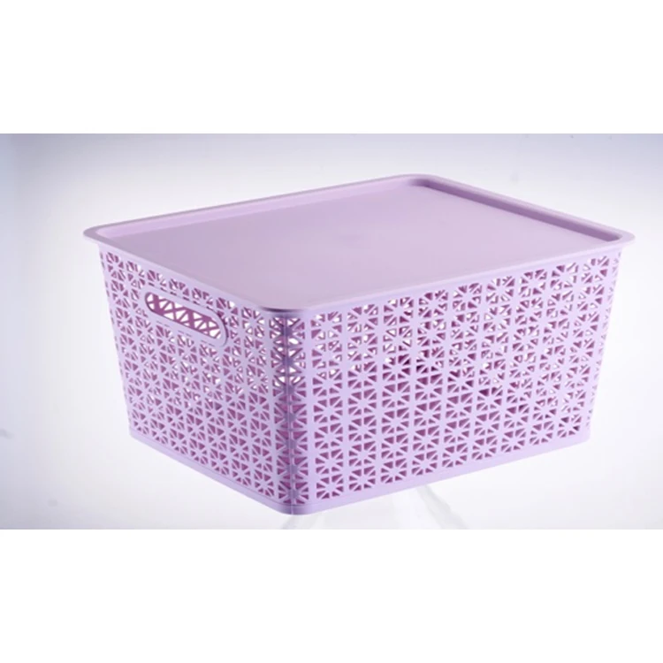 

Plastic Rectangle Vegetable Storage Organizer Box Basket With handle For Toys, Customized color