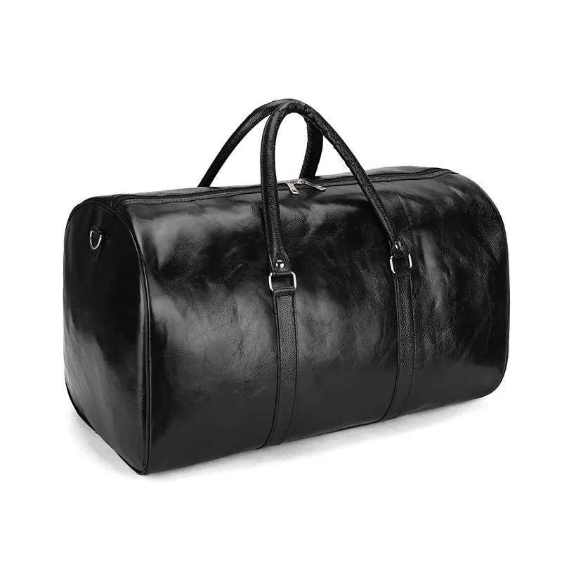 

Large Tote Shoulder Bag Women Handbag New Design Mens PU Leather Travel Sports Duffle Bags For 2-3 Days Overnight, Black/customized